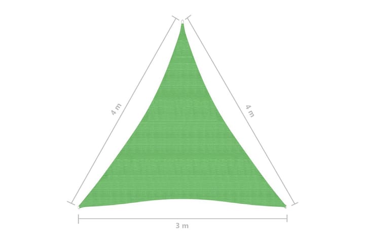 Aurinkopurje 160 g/m² vaaleanvihreä 3x4x4 m HDPE - Vihreä - Puutarhakalusteet - Aurinkosuoja - Aurinkopurje