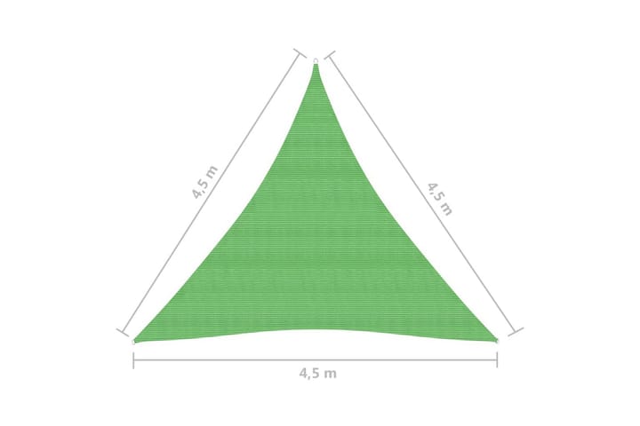 Aurinkopurje 160 g/m² vaaleanvihreä 4,5x4,5x4,5 m HDPE - Vihreä - Puutarhakalusteet - Aurinkosuoja - Aurinkopurje