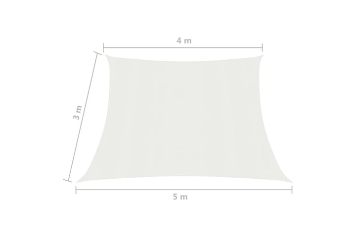 Aurinkopurje 160 g/m² valkoinen 4/5x3 m HDPE - Valkoinen - Puutarhakalusteet - Aurinkosuoja - Aurinkopurje