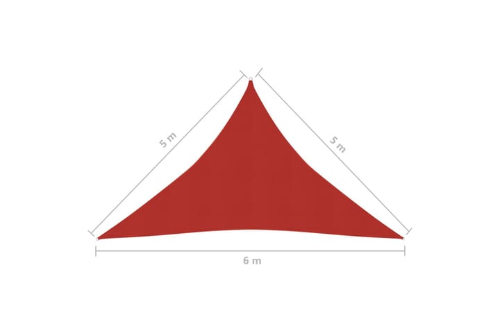 Aurinkopurje 160 g/m² punainen 5x5x6 m HDPE - Punainen - Puutarhakalusteet - Aurinkosuoja - Aurinkopurje