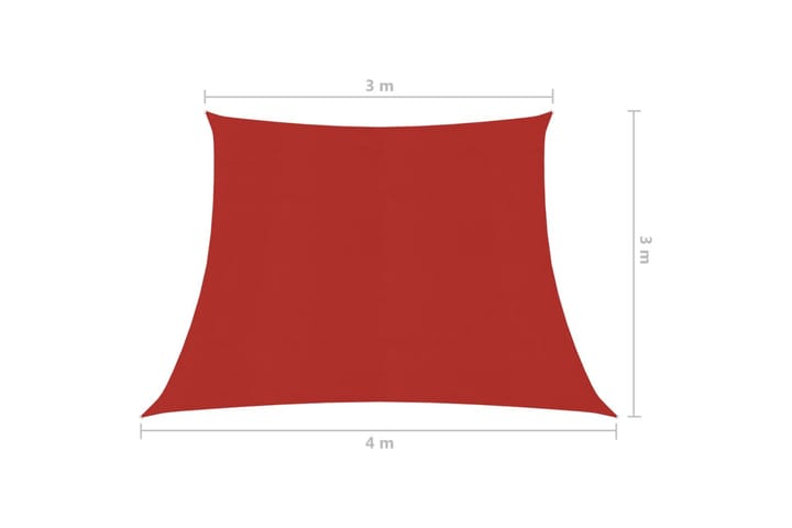 Aurinkopurje 160 g/m² punainen 3/4x3 m HDPE - Punainen - Puutarhakalusteet - Aurinkosuoja - Aurinkopurje