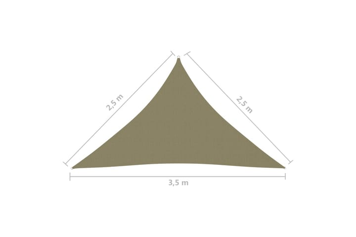 Aurinkopurje Oxford-kangas kolmio 2,5x2,5x3,5 m beige - Beige - Puutarhakalusteet - Aurinkosuoja - Aurinkopurje