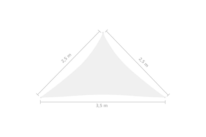 Aurinkopurje Oxford-kangas kolmio 2,5x2,5x3,5 m valkoinen - Valkoinen - Puutarhakalusteet - Aurinkosuoja - Aurinkopurje