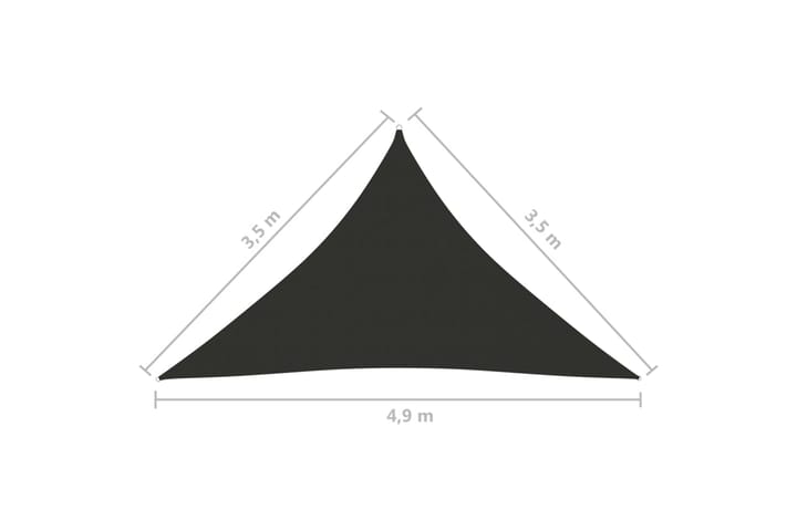 Aurinkopurje Oxford-kangas kolmio 3,5x3,5x4,9 m antrasiitti - Antrasiitti - Puutarhakalusteet - Aurinkosuoja - Aurinkopurje