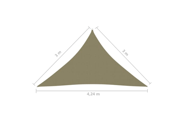 Aurinkopurje Oxford-kangas kolmio 3x3x4,24 m beige - Beige - Puutarhakalusteet - Aurinkosuoja - Aurinkopurje