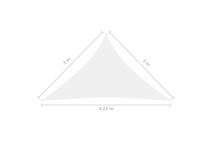 Aurinkopurje Oxford-kangas kolmio 3x3x4,24 m valkoinen - Valkoinen - Puutarhakalusteet - Aurinkosuoja - Aurinkopurje