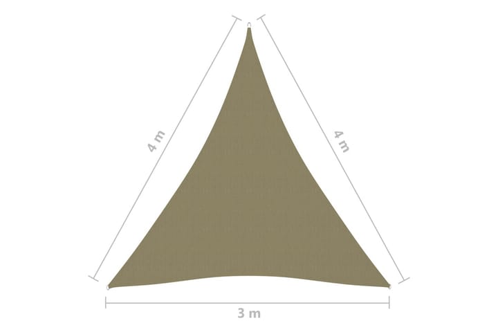 Aurinkopurje Oxford-kangas kolmio 3x4x4 m beige - Beige - Puutarhakalusteet - Aurinkosuoja - Aurinkopurje