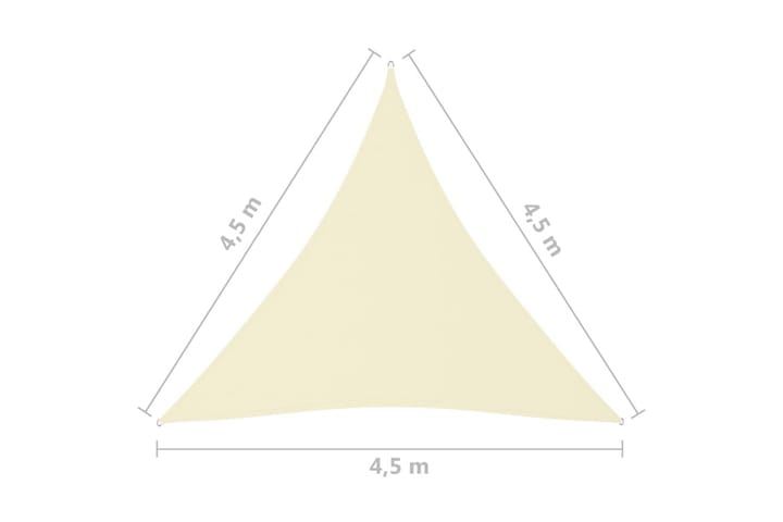 Aurinkopurje Oxford-kangas kolmio 4,5x4,5x4,5 m kerma - Kerma - Puutarhakalusteet - Aurinkosuoja - Aurinkopurje