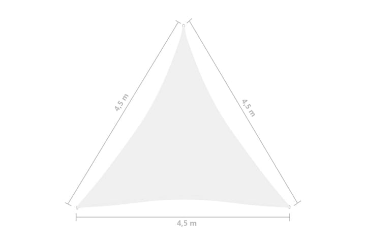 Aurinkopurje Oxford-kangas kolmio 4,5x4,5x4,5 m valkoinen - Valkoinen - Puutarhakalusteet - Aurinkosuoja - Aurinkopurje