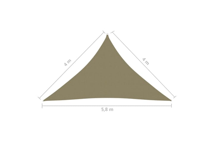 Aurinkopurje Oxford-kangas kolmio 4x4x5,8 m beige - Beige - Puutarhakalusteet - Aurinkosuoja - Aurinkopurje