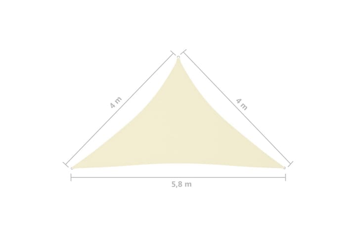 Aurinkopurje Oxford-kangas kolmio 4x4x5,8 m kerma - Kerma - Puutarhakalusteet - Aurinkosuoja - Aurinkopurje