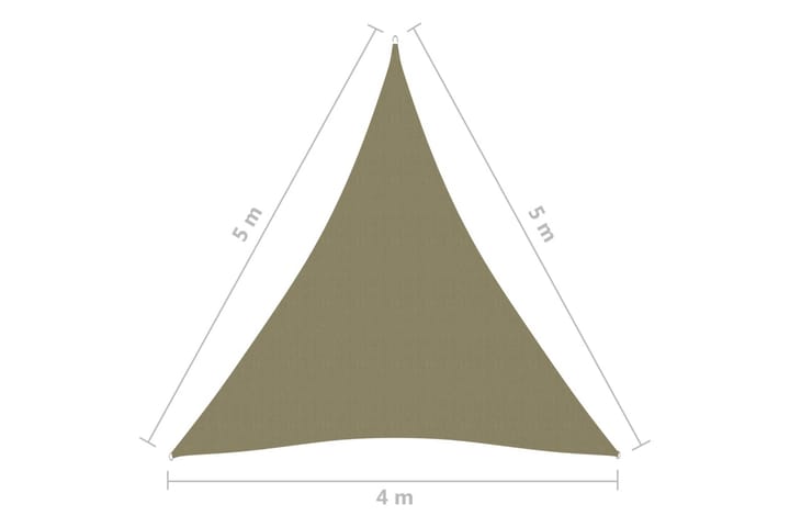 Aurinkopurje Oxford-kangas kolmio 4x5x5 m beige - Puutarhakalusteet - Aurinkosuoja - Aurinkopurje