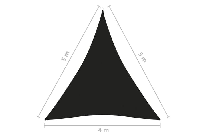 Aurinkopurje Oxford-kangas kolmio 4x5x5 m musta - Musta - Puutarhakalusteet - Aurinkosuoja - Aurinkopurje