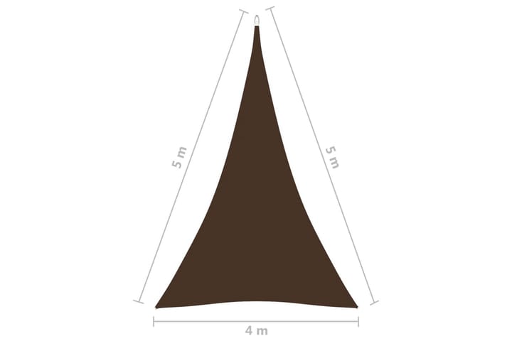 Aurinkopurje Oxford-kangas kolmio 4x5x5 m ruskea - Ruskea - Puutarhakalusteet - Aurinkosuoja - Aurinkopurje