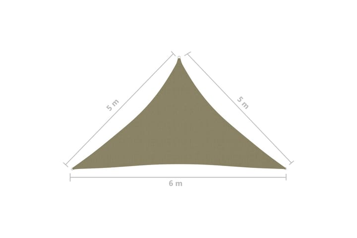 Aurinkopurje Oxford-kangas kolmio 5x5x6 m beige - Beige - Puutarhakalusteet - Aurinkosuoja - Aurinkopurje