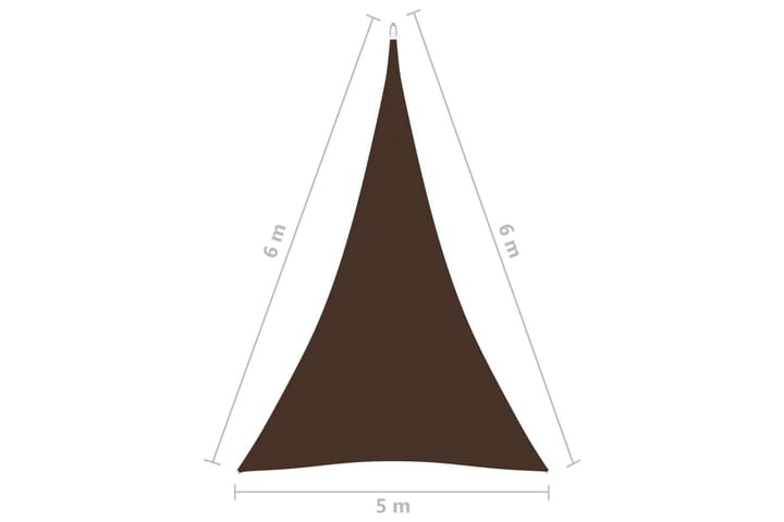 Aurinkopurje Oxford-kangas kolmio 5x6x6 m ruskea - Ruskea - Puutarhakalusteet - Aurinkosuoja - Aurinkopurje