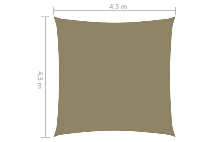 Aurinkopurje Oxford-kangas neliö 4,5x4,5 m beige - Beige - Puutarhakalusteet - Aurinkosuoja - Aurinkopurje