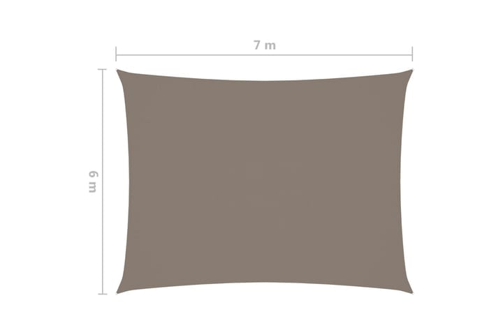 Aurinkopurje Oxford-kangas suorakaide 6x7 m harmaanruskea - Taupe - Puutarhakalusteet - Aurinkosuoja - Aurinkopurje