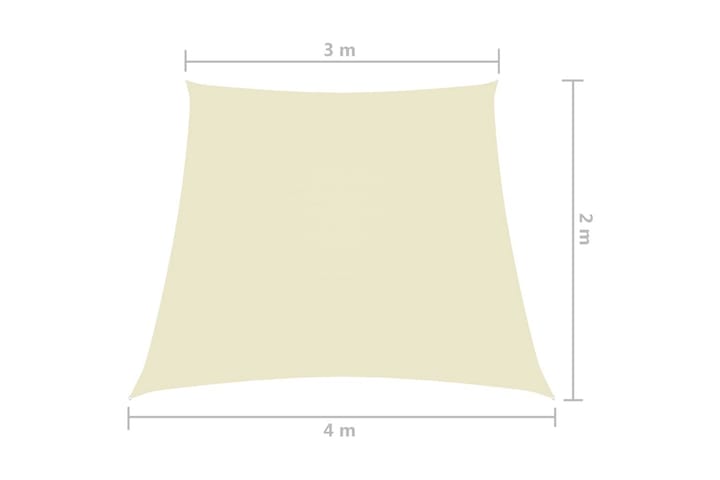 Aurinkopurje Oxford-kangas puolisuunnikas 3/4x2 m kerma - Puutarhakalusteet - Aurinkosuoja - Aurinkopurje