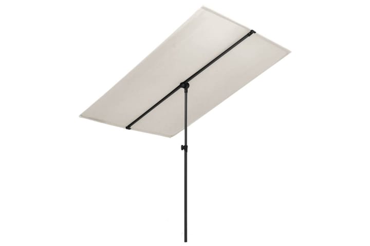 Aurinkovarjo alumiinitanko 180x130 cm hiekanvalkoinen - Valkoinen - Aurinkovarjo