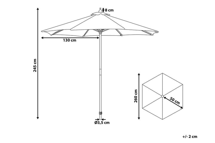 Aurinkovarjo Ferentillo 245 cm - Puutarhakalusteet - Aurinkosuoja - Aurinkovarjo