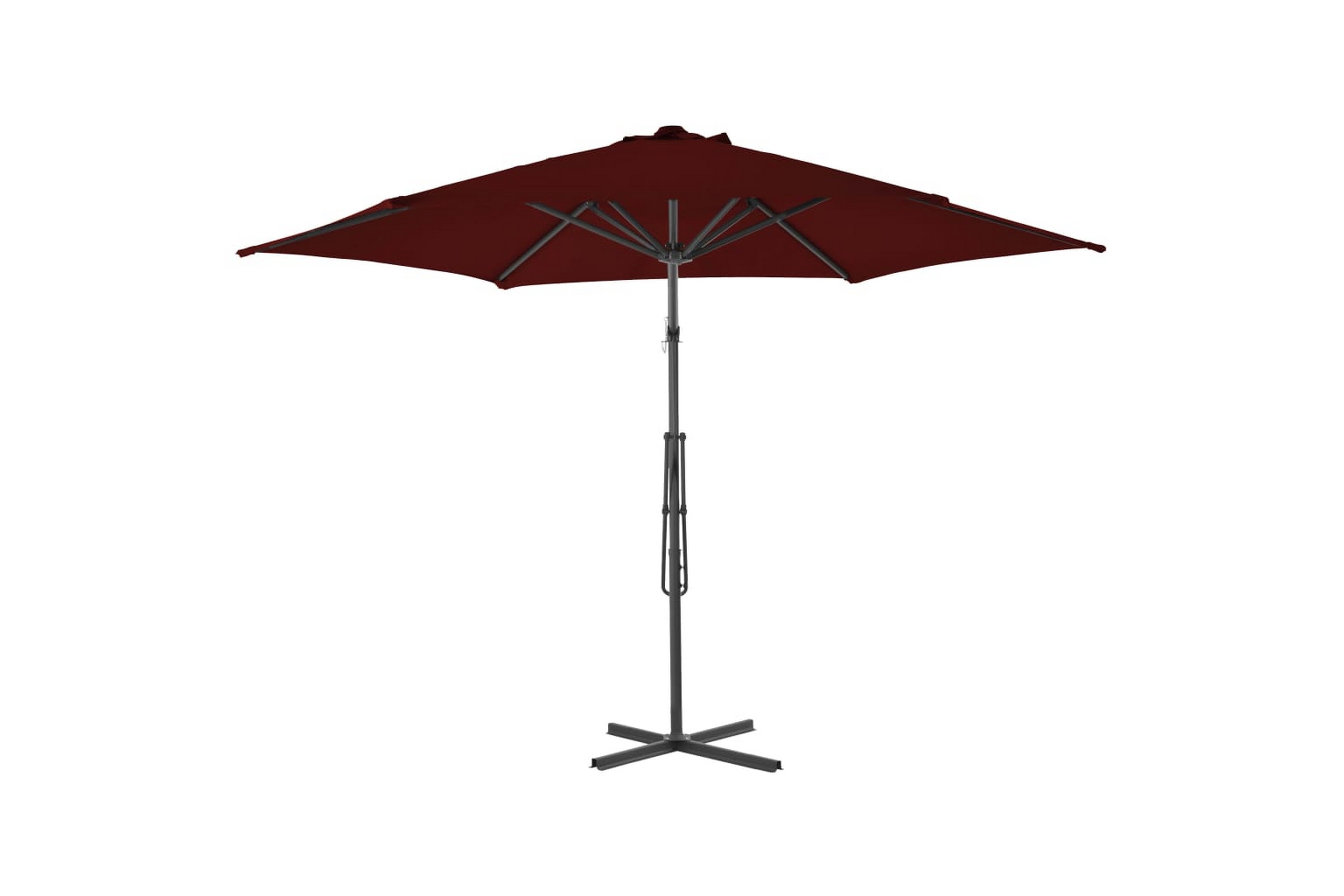 Aurinkovarjo terästangolla viininpunainen 300x230 cm -