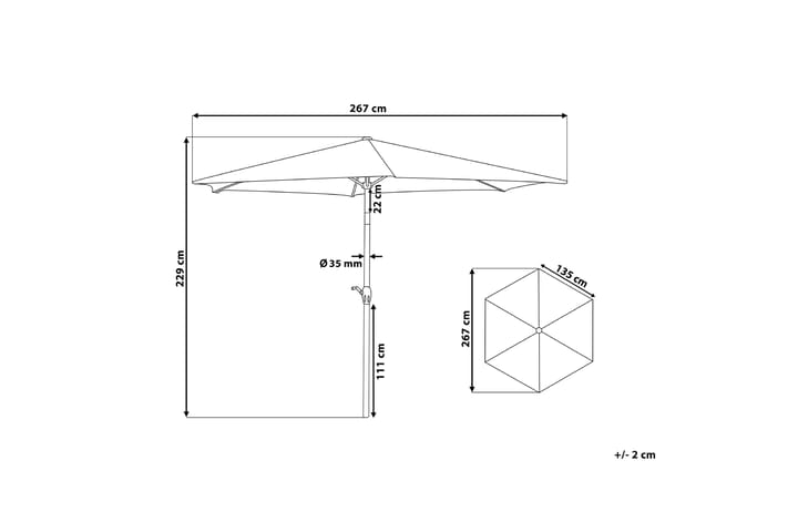 Aurinkovarjo Varese 230 cm - Puutarhakalusteet - Aurinkosuoja - Aurinkovarjo