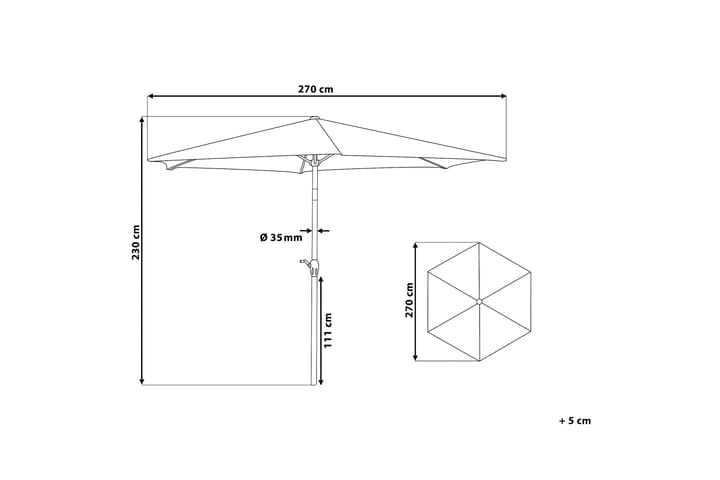 Aurinkovarjo Varese II 230 cm - Puutarhakalusteet - Aurinkosuoja - Aurinkovarjo