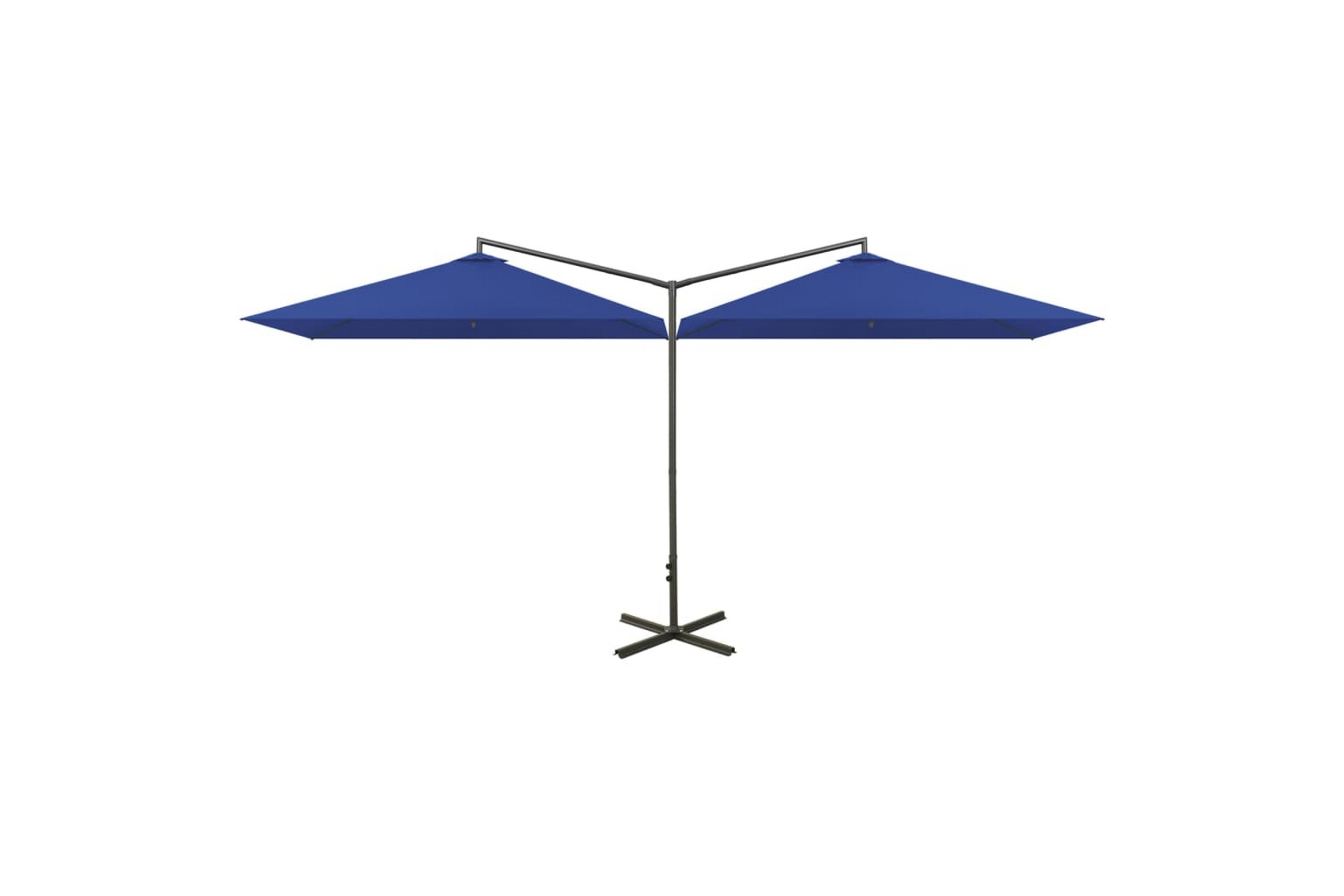Tupla-aurinkovarjo terästanko taivaansininen 600x300 cm - Sininen