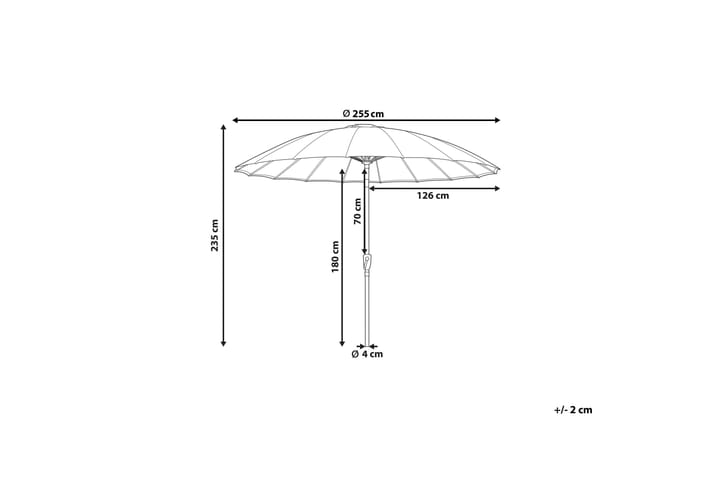 Faenza Aurinkovarjo 255 cm - Beige/Musta - Puutarhakalusteet - Aurinkosuoja - Aurinkovarjo