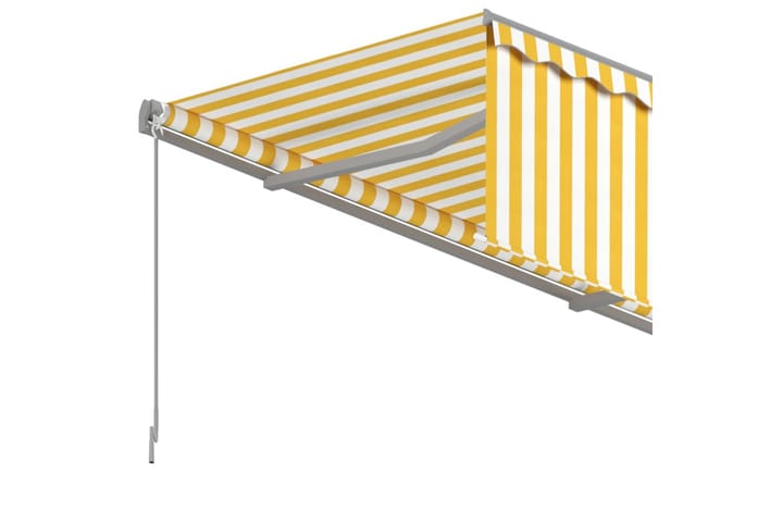 Automaattimarkiisi verhoilla 6x3 m keltavalkoinen - Puutarhakalusteet - Aurinkosuoja - Markiisi