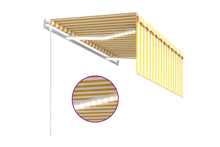 Automaattimarkiisi verho/LED/tuulisensori 3,5x2,5 m - Keltainen - Puutarhakalusteet - Aurinkosuoja - Markiisi
