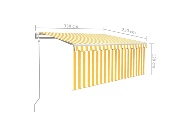 Automaattimarkiisi verho/LED/tuulisensori 3,5x2,5 m - Keltainen - Puutarhakalusteet - Aurinkosuoja - Markiisi