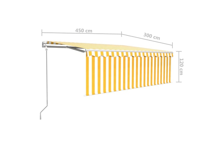 Automaattimarkiisi verho/LED/tuulisensori 4,5x3m - Puutarhakalusteet - Aurinkosuoja - Markiisi