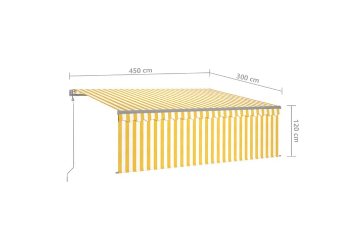 Automaattimarkiisi verho/LED/tuulisensori 4,5x3m - Puutarhakalusteet - Aurinkosuoja - Markiisi