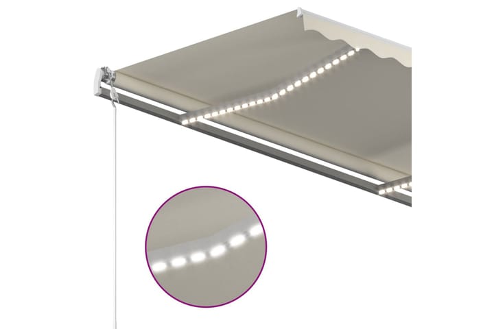 Manuaalisesti kelattava markiisi LED-valoilla 4,5x3 m kerma - Puutarhakalusteet - Aurinkosuoja - Markiisi
 - Terassimarkiisi