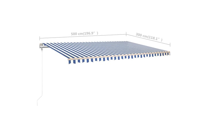 Manuaalisesti kelattava markiisi tolpilla 5x3 m - Puutarhakalusteet - Aurinkosuoja - Markiisi
 - Terassimarkiisi