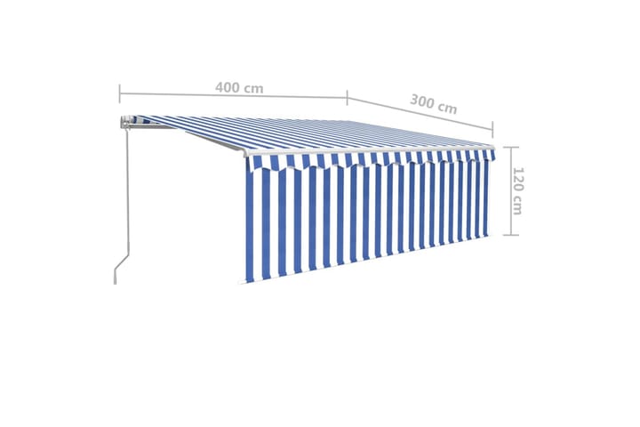 Manuaalisesti kelattava markiisi verho/LED 4x3 m - Puutarhakalusteet - Aurinkosuoja - Markiisi