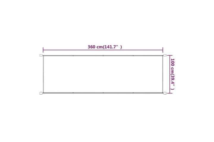 Pystymarkiisi terrakotta 100x360 cm Oxford kangas - Punainen - Puutarhakalusteet - Aurinkosuoja - Markiisi