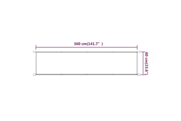 Pystymarkiisi terrakotta 60x360 cm Oxford kangas - Punainen - Puutarhakalusteet - Aurinkosuoja - Markiisi