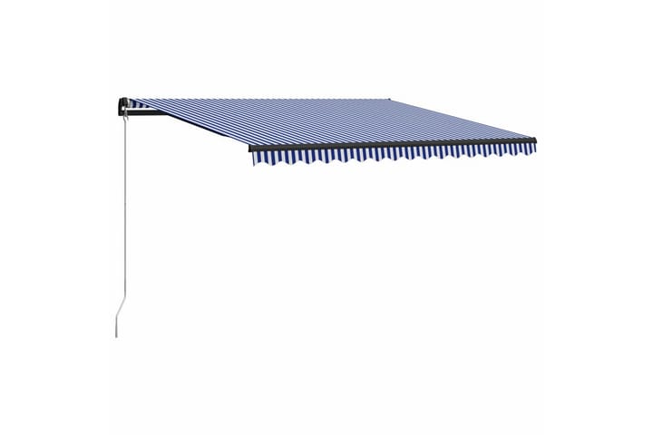 Sisäänkelattava markiisi 450x300 cm sininen ja valkoinen - Puutarhakalusteet - Aurinkosuoja - Markiisi
 - Terassimarkiisi