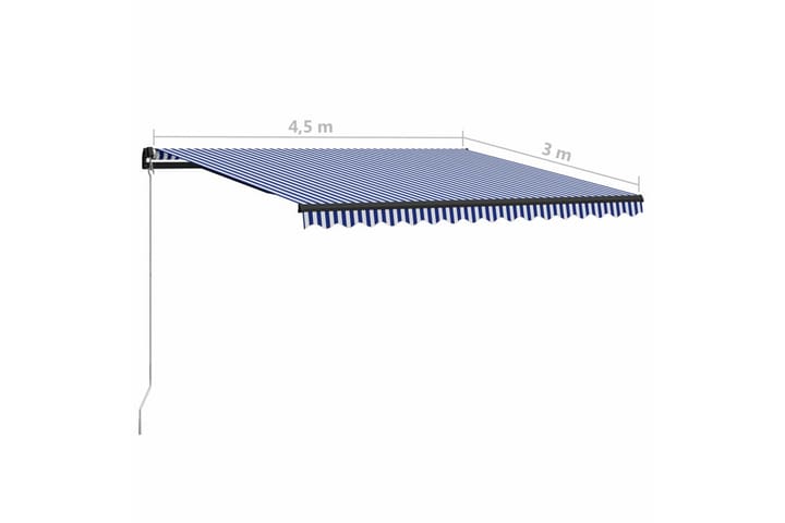 Sisäänkelattava markiisi 450x300 cm sininen ja valkoinen - Puutarhakalusteet - Aurinkosuoja - Markiisi
 - Terassimarkiisi