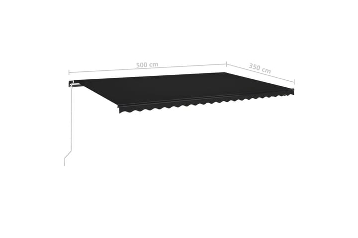 Sisäänkelattava markiisi LED-valo 500x350 cm antrasiitti - Puutarhakalusteet - Aurinkosuoja - Markiisi
 - Terassimarkiisi