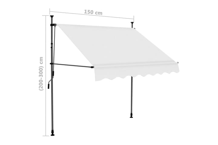 Sisäänkelattava markiisi LEDillä 150 cm kerma - Kerma - Puutarhakalusteet - Aurinkosuoja - Markiisi