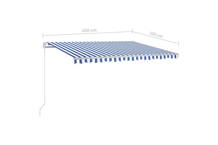 Sisäänkelattava markiisi LEDillä 450x350 cm sinivalkoinen - Puutarhakalusteet - Aurinkosuoja - Markiisi
 - Terassimarkiisi