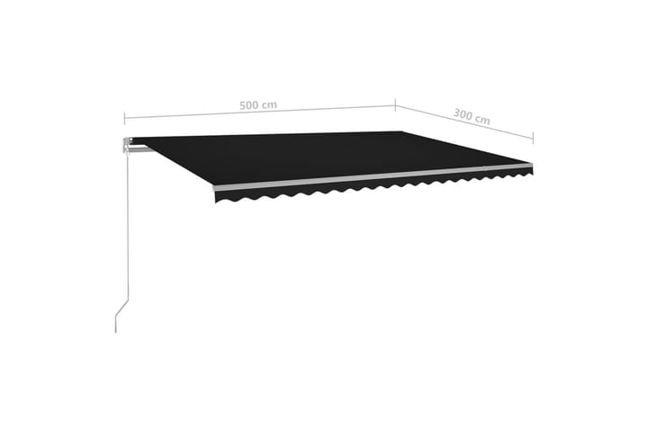 Sisäänkelattava markiisi LEDillä 500x300 cm antrasiitti - Puutarhakalusteet - Aurinkosuoja - Markiisi
 - Terassimarkiisi