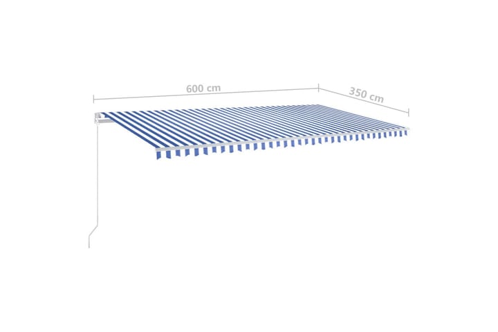 Sisäänkelattava markiisi LEDillä 600x350 cm sinivalkoinen - Puutarhakalusteet - Aurinkosuoja - Markiisi
 - Terassimarkiisi