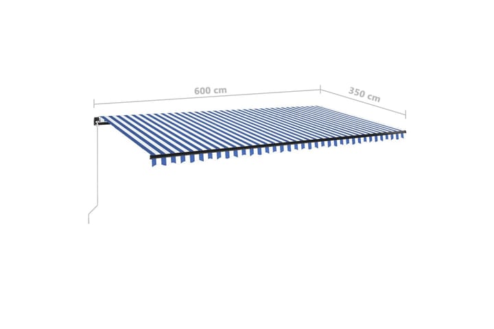 Sisäänkelattava markiisi LEDillä 600x350 cm sinivalkoinen - Puutarhakalusteet - Aurinkosuoja - Markiisi
 - Terassimarkiisi