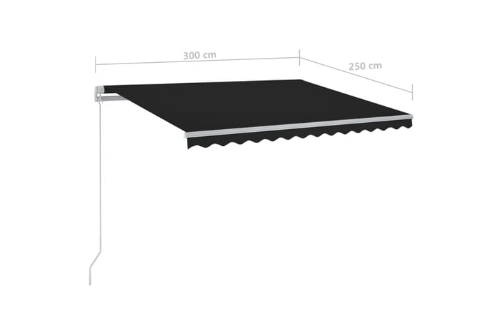 Sisäänkelattava markiisi LED/tuulisensori 3x2,5 m - Antrasiitti - Puutarhakalusteet - Aurinkosuoja - Markiisi
 - Terassimarkiisi