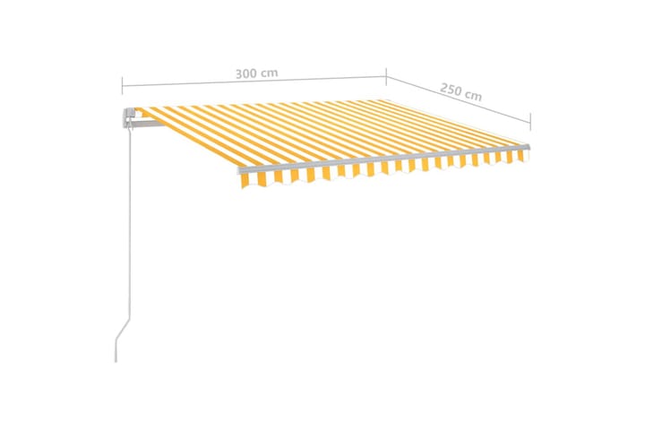 Sisäänkelattava markiisi LED/tuulisensori 3x2,5 m keltavalk. - Keltainen - Puutarhakalusteet - Aurinkosuoja - Markiisi
 - Terassimarkiisi